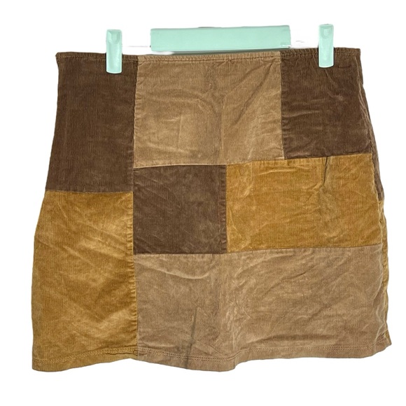 Hollister Corduroy Color Block Mini Skirt in Brown, Size Large - Picture 3 of 13